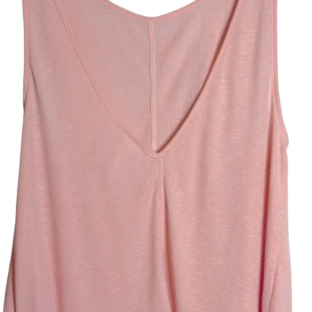 Free People Sleek N Easy Deep V Back Swing Tank Ballet Romantic Feminine Small
